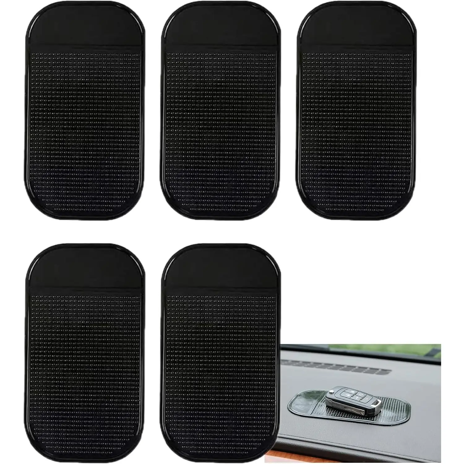 Dashboard Anti-Slip Mat, 5-Pack Non-Slide Pads for  Extra Thick Sticky  Pad for  Detector, Cell Phone, and   Accessories