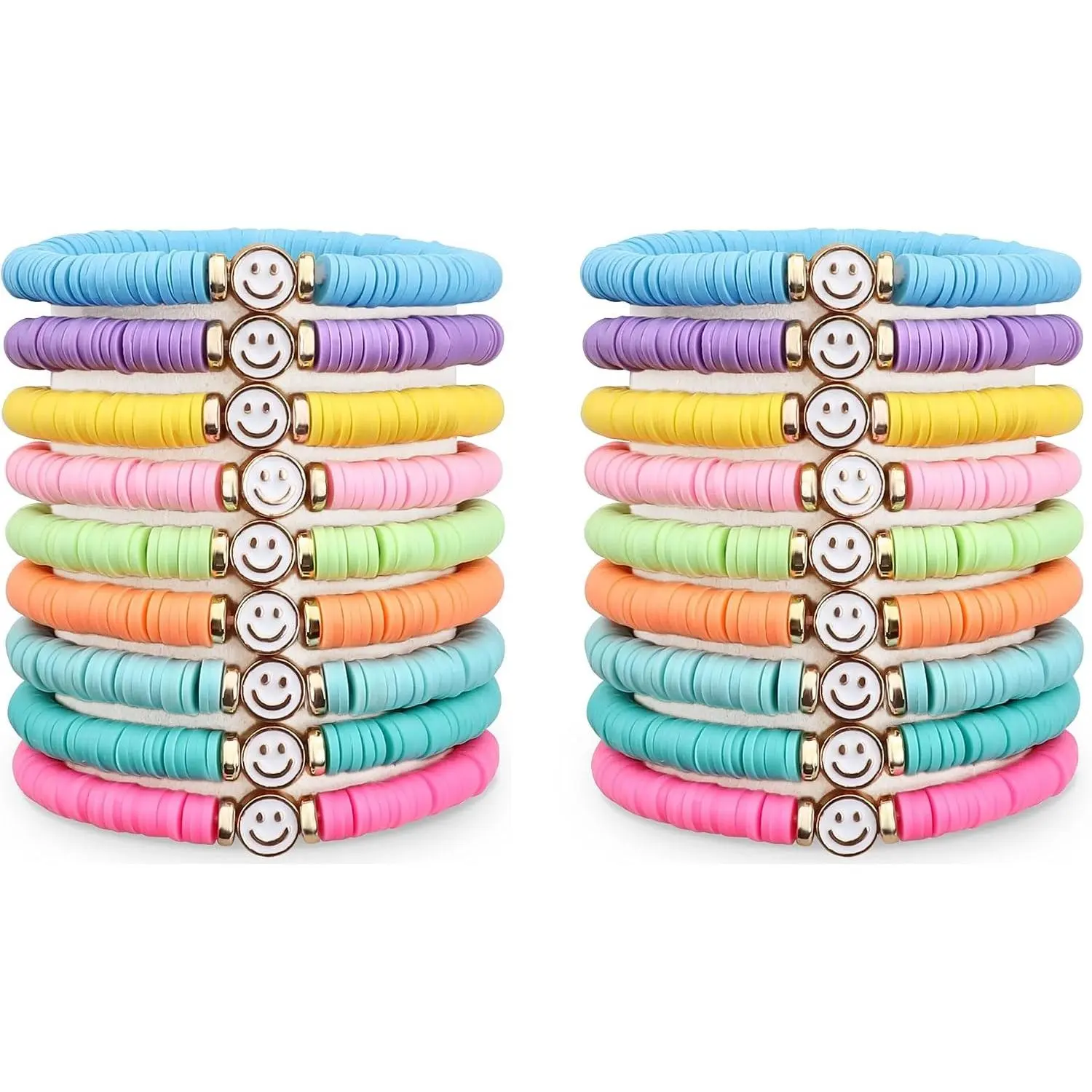 Preppy Bracelets for Teen Girls - Stackable Boho Surfer Friendship Bracelets Set for Little Girls & Women