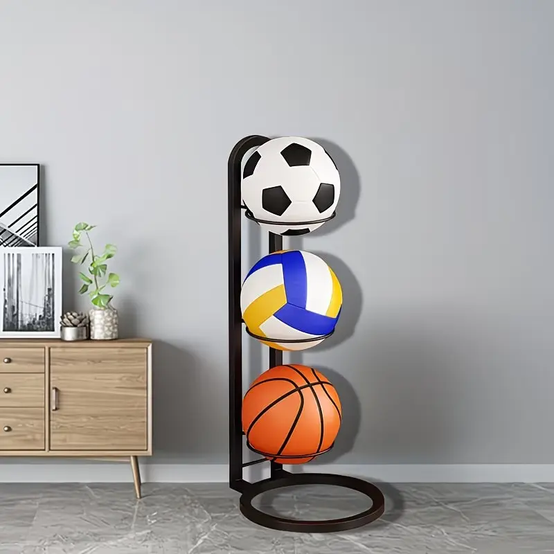 3/4/5-tier basketball storage rack, holds 3 to 5 balls, Ball Organizer
