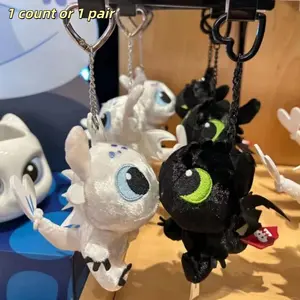 Dragon Trainer Toothless Magnetic Backpack Charm, Couples Keychain, Plush Toy Gift for Girlfriend, Car Key Pendant, Birthday, Valentine's Day Gift
