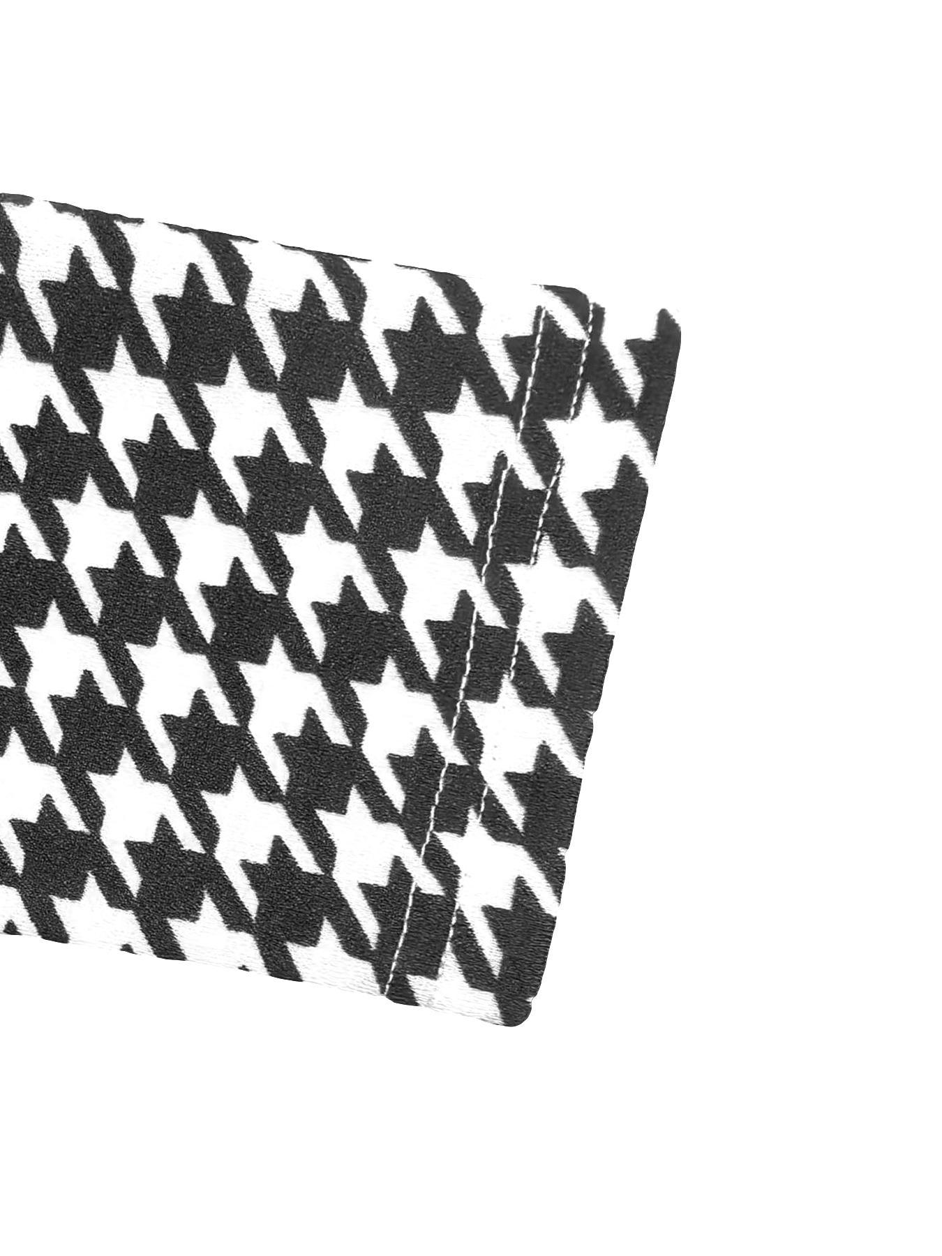 Women's Houndstooth Print Long Sleeve Open Front Jacket, Casual Elegant Outerwear for Spring & Fall, Ladies Clothes for Daily Wear, Womenswear