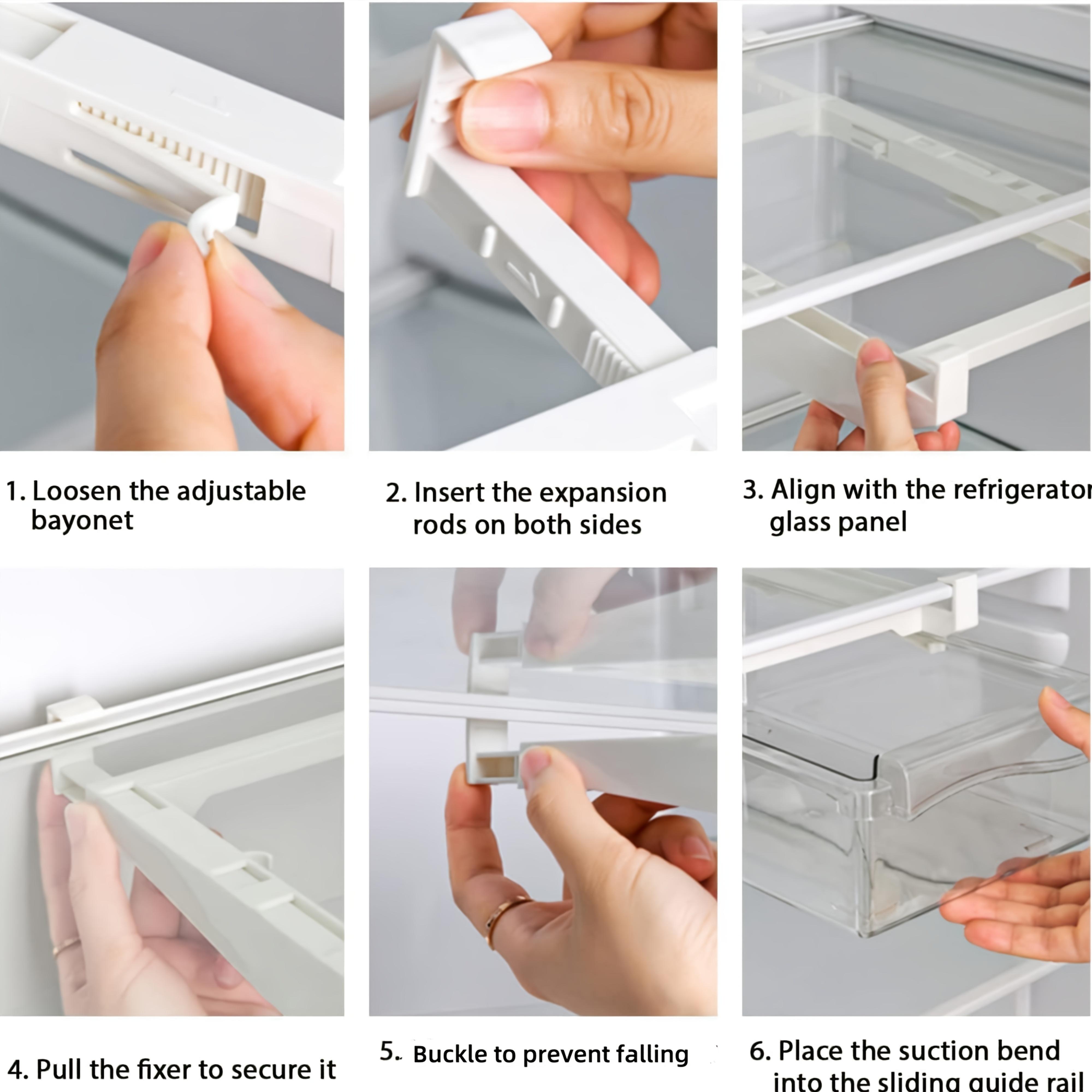 Refrigerator egg rack, snap-on egg drawer refrigerator, pull-out refrigerator transparent egg storage container, egg storage device and storage, egg tray, space-saving, keep fresh, ideal for home dining