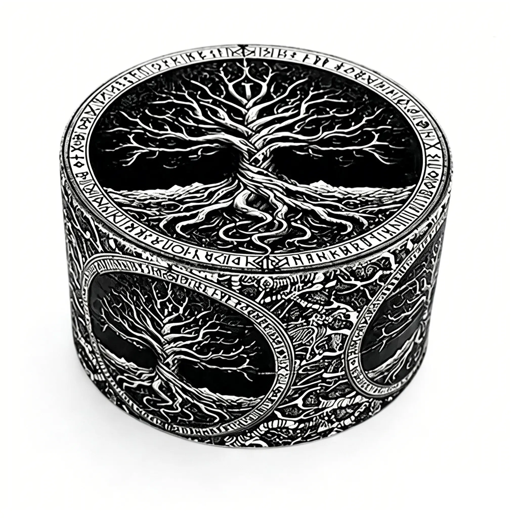 Silver Color Life Tree Pattern Metal Grinder, Portable Four-Compartment Grinder, Multi-Functional Zinc Alloy Cigarette Crusher, Perfect Birthday Gift