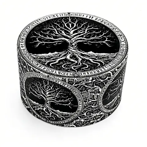 Tree of Life Embossed Pattern Metal Grinder, Portable Four‑Compartment Grinder, Multi‑Functional Zinc Alloy Herb Grinder, Perfect Birthday Gift, Convenient Use