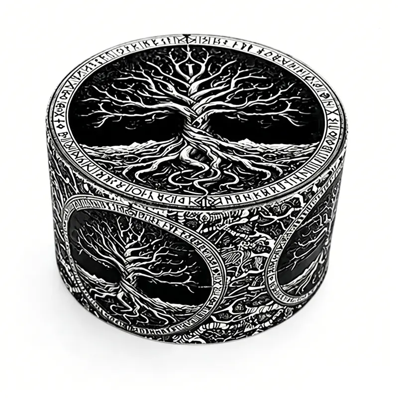 Tree of Life Embossed Pattern Metal Grinder, Portable Four‑Compartment Grinder, Multi‑Functional Zinc Alloy Herb Grinder, Perfect Birthday Gift, Convenient Use