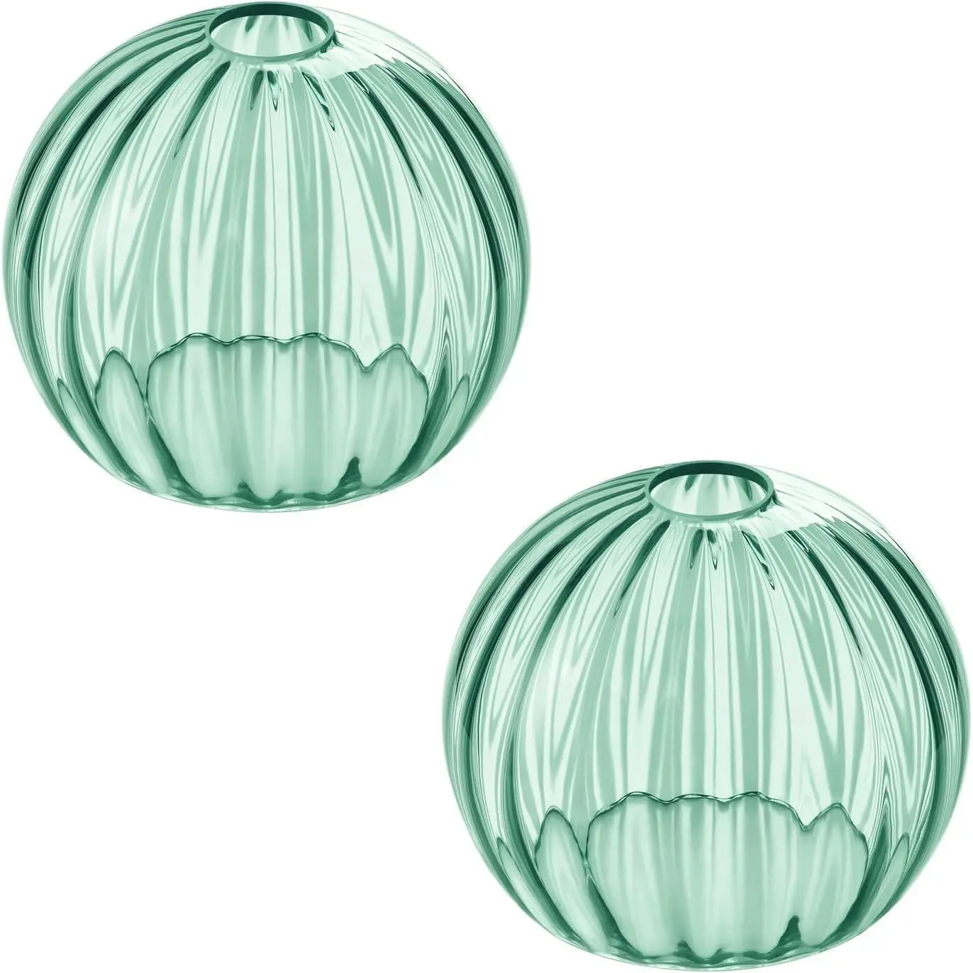 Clear Glass Shade Replacement Globe & Cover for Lighting Fixture 8"Diameter 1.65 Inch Fitter for Wall Lamps Chandeliers Ceiling Light (2 8Inch Green Glass)