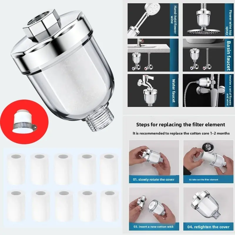 Universal Shower Filter, Multi-Layer Precision Filtration, Easy Installation, Compatible with Most Shower Heads, Durable and Anti-Clog, Shower Water Filter