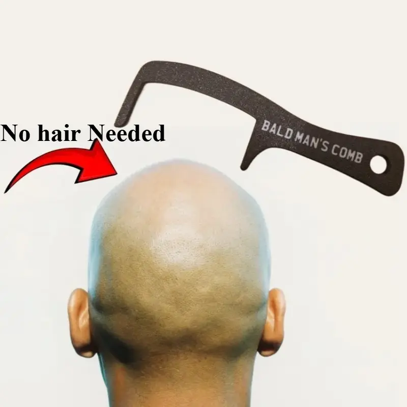 Bald men's comb funny bald hairstyle dressing tool funny gift plastic hairless comb toothless brush novel and funny gift