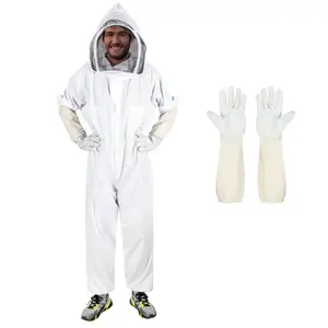 Bee Suits for Men Women,Bee Keeper Suite with Beekeeping Gloves,Beekeeping Suit with Veil Hood,Fully Body Sturdy Beekeeper Suite,Suitable for Professional Beekeepers and Beginners(X-Large)