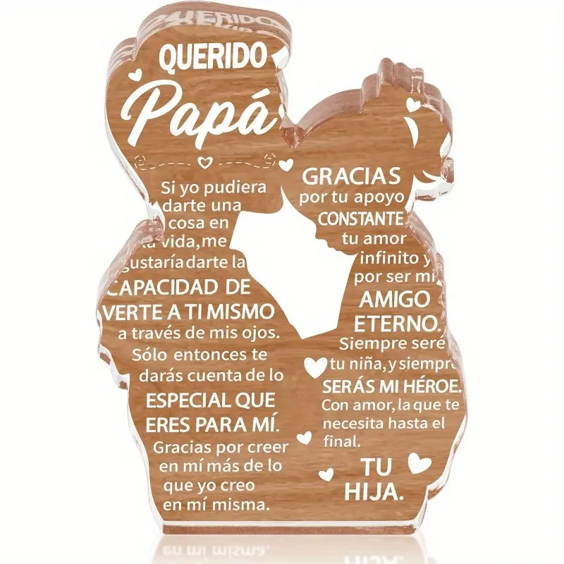 Heartwarming Daughter's Gift to Father, Acrylic Plaque Logo, Best Father's Day & Christmas Gift, Office Desk Decoration