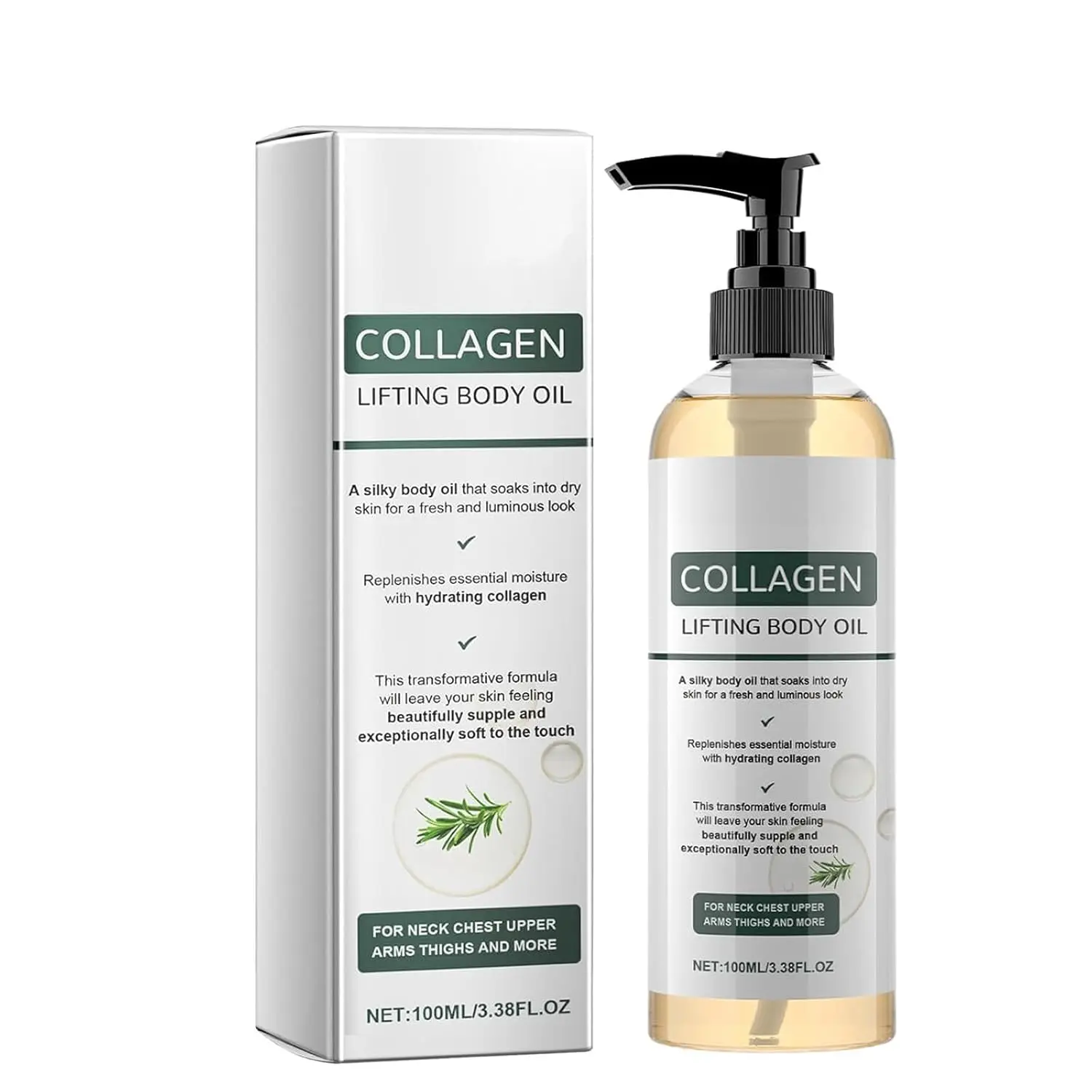 Collagen Oil, Collagen Lifting Body Oil For Firming & Hydrating Skin, Lightweight Moisturizing Oil For Face & Body, Improves Elasticity, Fast Absorbing Non-Greasy Skin Care