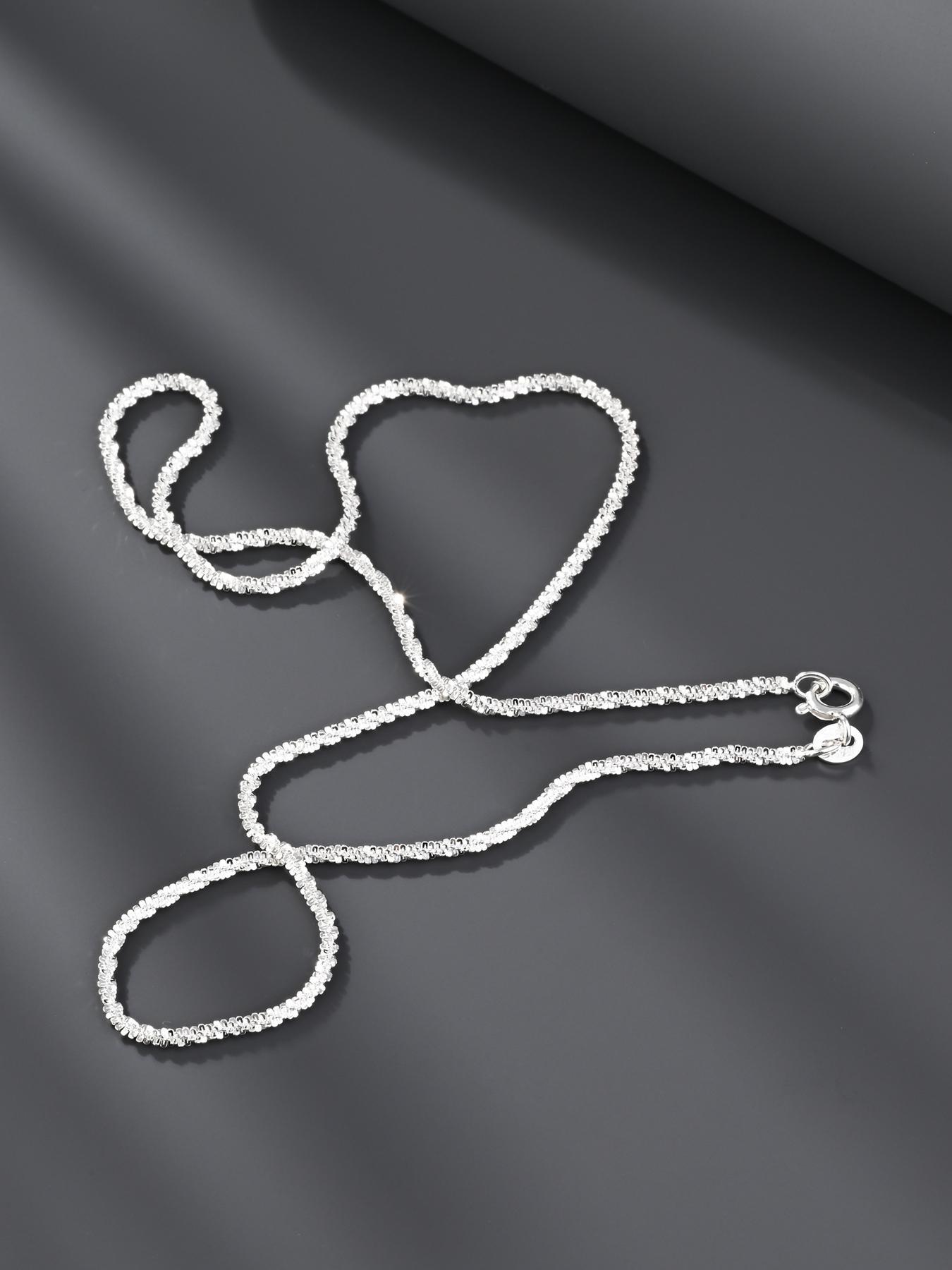925 Sterling Silver Chain Necklace, High End Necklace, Minimalist Chain Necklace, Fashion Jewelry for Party, Daily Clothing Decor, Trendy All-match & Exquisite Jewelry for Birthday Gift