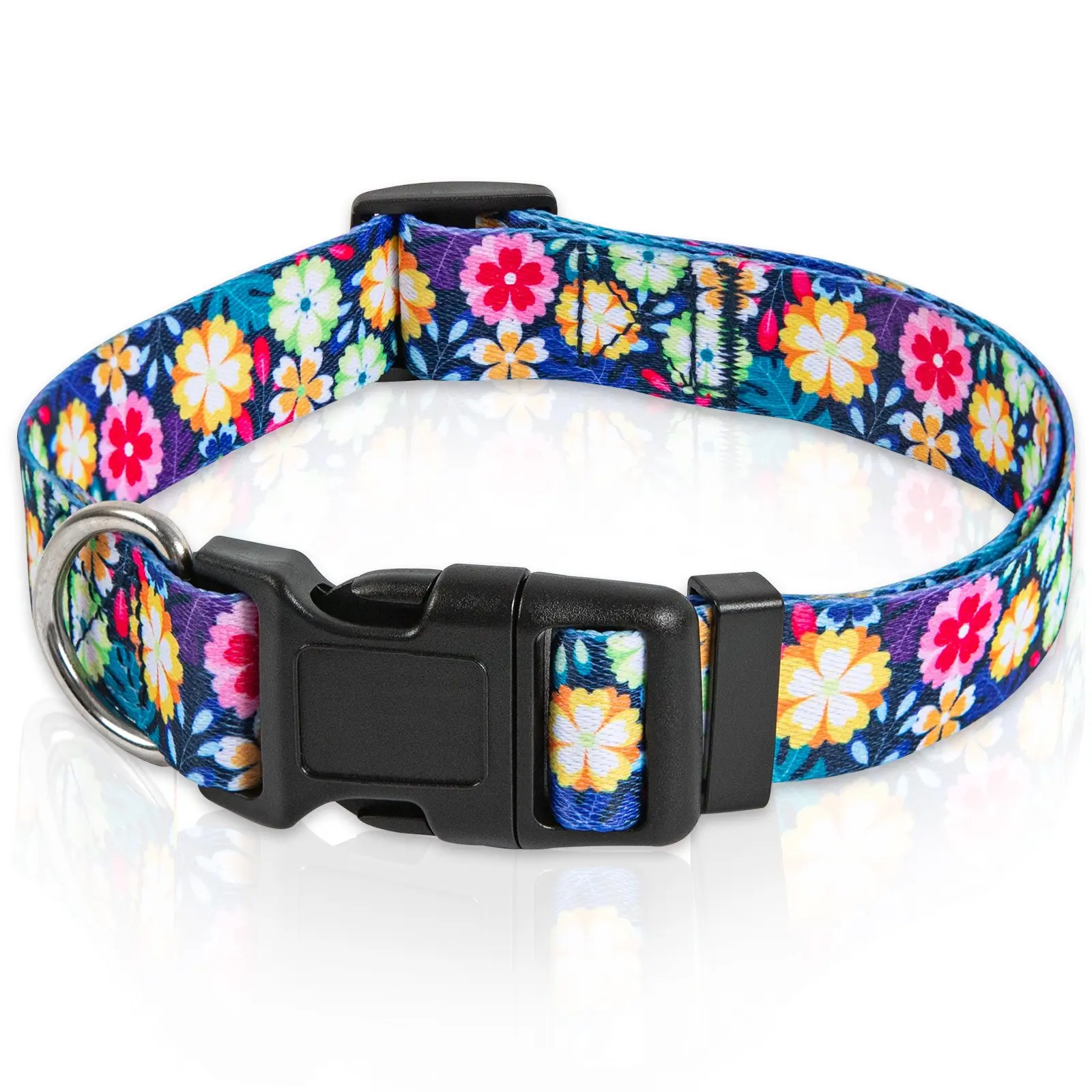 Dog Collar and Leash Set, Adjustable for Small Medium Large Dogs Puppy, Cute Design with Bohemia Floral Tribal Geometric Patterns Boys Girls Dog Collar