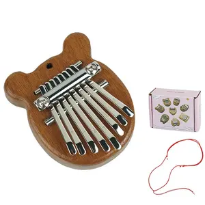 Real Wood 8-Note Mini Thumb Piano, Portable Kalimba Finger Instrument, Ideal for Beginners, Music Education Tool