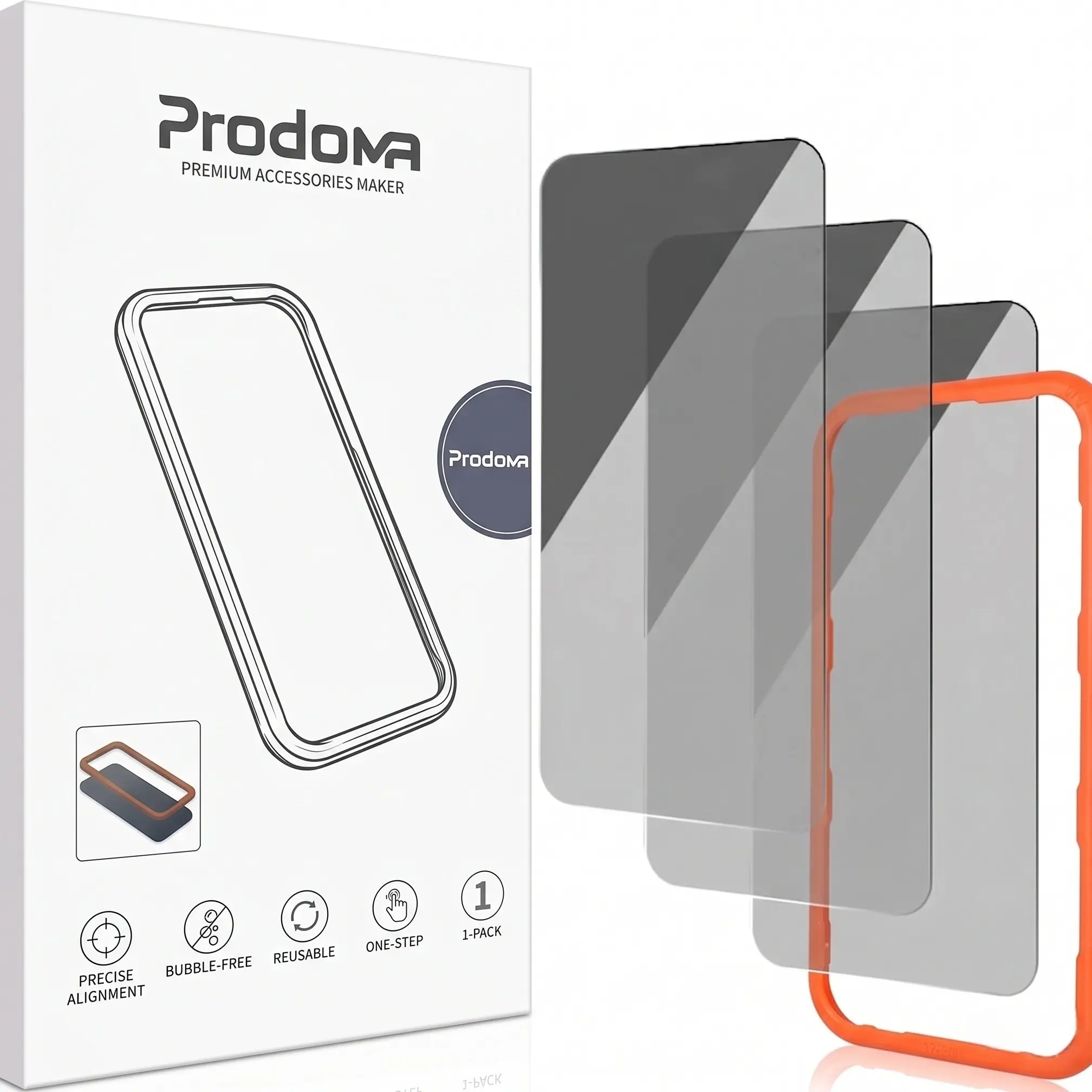 4-in-1 Privacy Tempered Glass Film (3 Anti-Spy Tempered Glass Sheets + 1 Auxiliary Tool), Suitable for iPhone 17 Pro Max, 17 Pro,17, 17 Air, Privacy Protection, Touch-sensitive, Face ID Compatible, 9H Tempered Glass Hardness, Full Screen Coverage