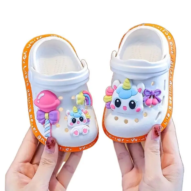 Children's Beach Vacation Slippers Clogs Cute Design Non - Slip for Toddler Baby Kids Pool Swimming Sandal Shoes