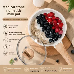 1pc Maifan Stone Cookware Set, Non-stick Wok & Frying Pan Combo, Suitable for Gas and Induction Stoves