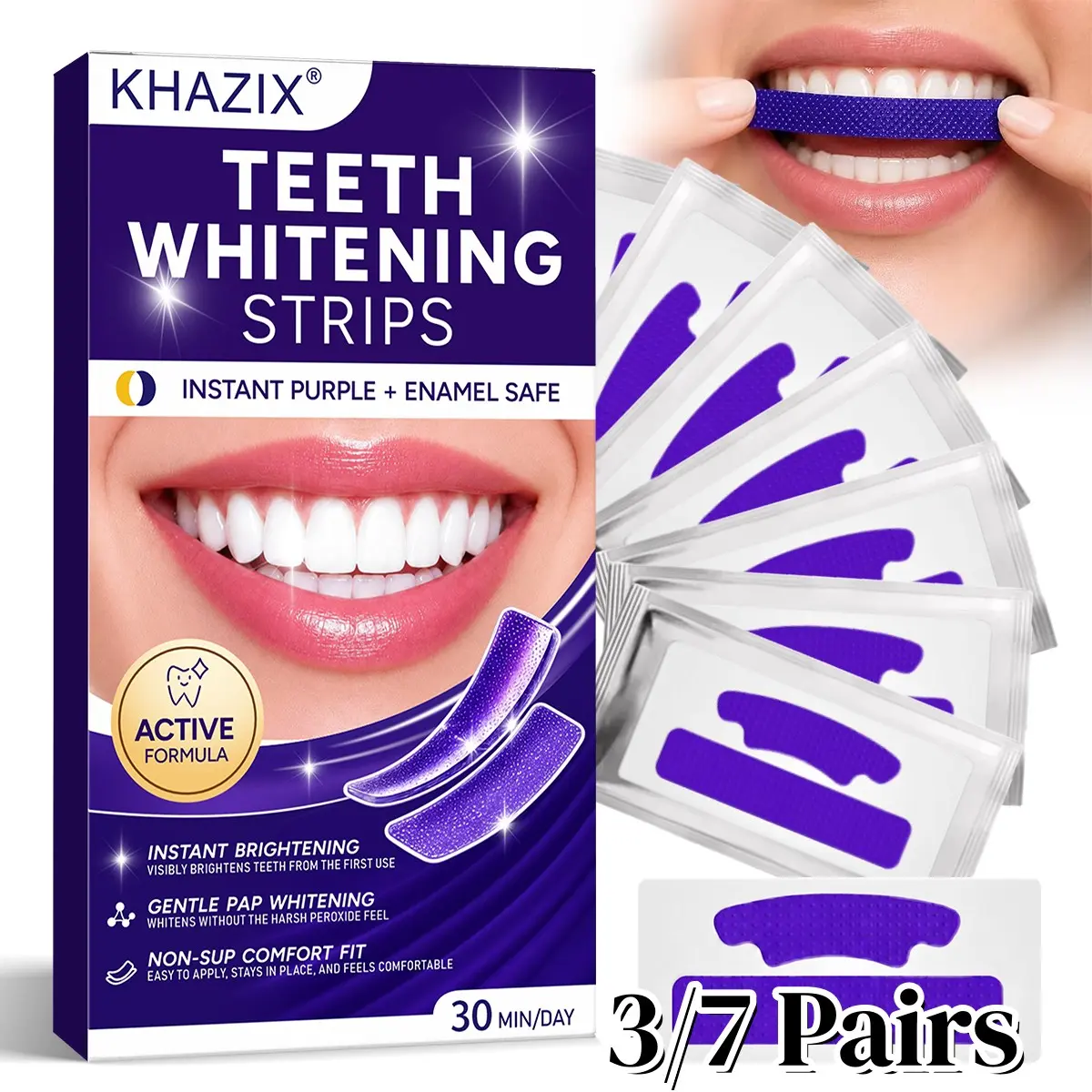 3/7 Pairs Dental Care Stickers, Gentle Comfort, Easy Home Use, Fresh Smile, Oral Beauty Maintenance, Daily Teeth Care