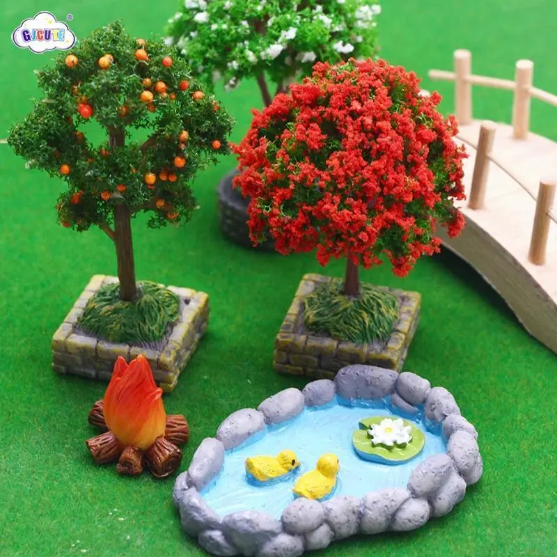 1:12 Dollhouse Miniature Landscape Tree Orange Tree Garden Decor Toy Doll House Garden Plants Accessories