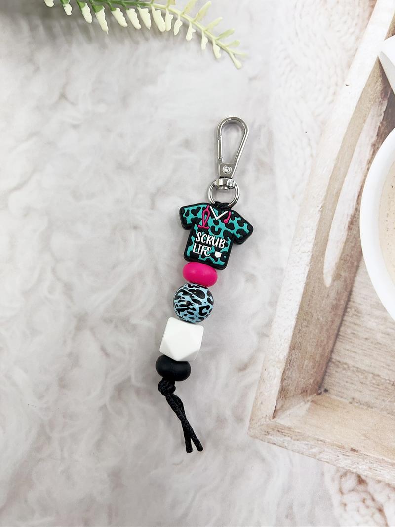 Cute Beaded Design Keychain, Novelty Keychain for Women & Men, Fashion Accessories for Daily Bag, Key Decor, Thoughtful Gifts for Healthcare Workers, Handmade Keychain