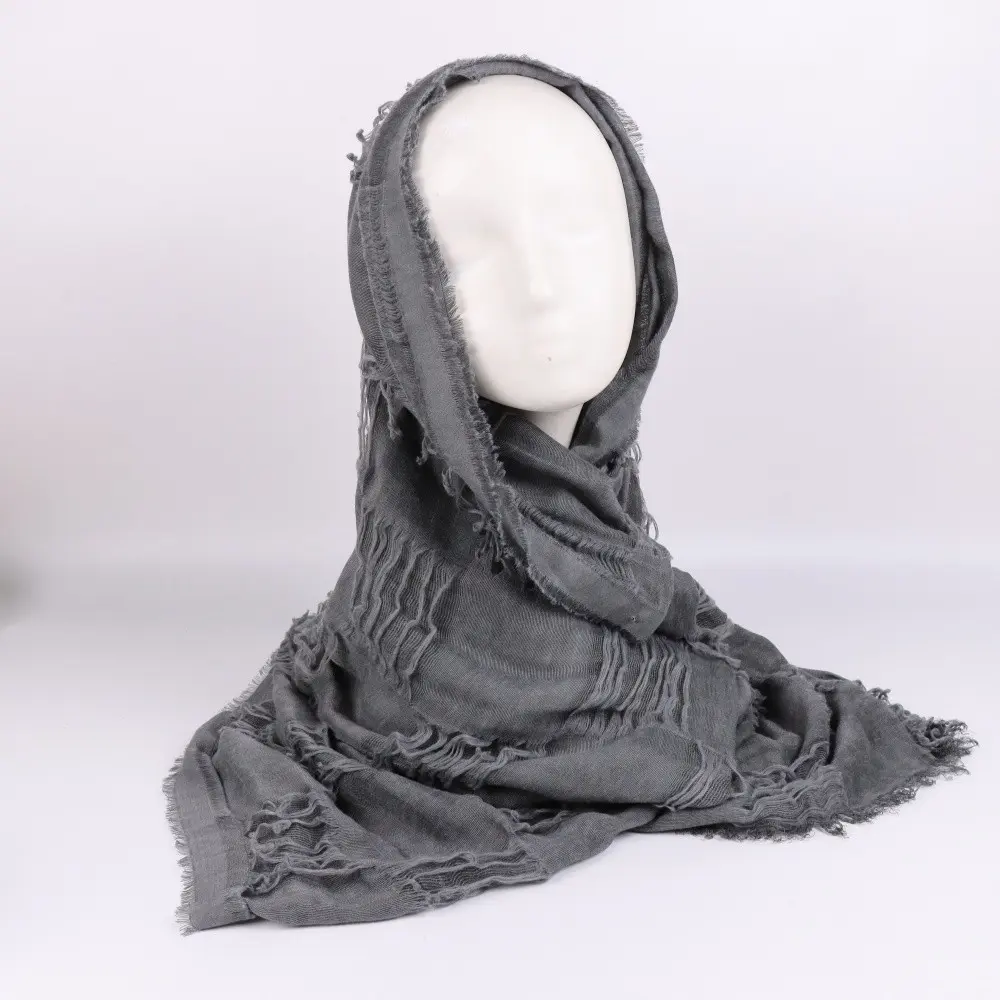 Vintage Distressed Hemp Scarf Set, Viking Celtic Ring Brooch, Medieval Witch Larp Costume, Halloween Dark Elf Cosplay, Retro Gift