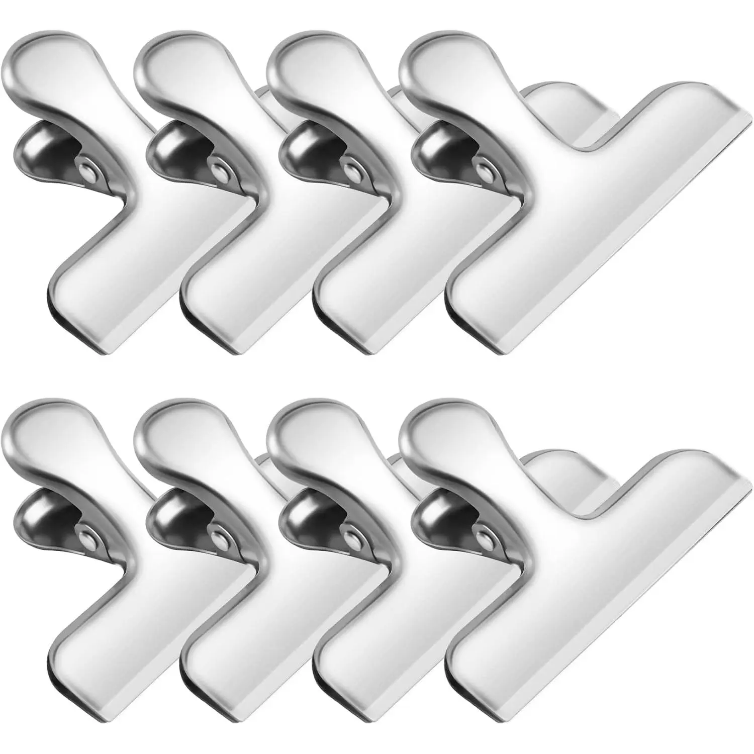 Bag Clips, 8 Pack Chip Clip Set for Kitchen Storage Use,  | Snack Clips for Office Paper Clamps, Office, Packages, Stainless Steel  Clip for Bread Bag, Office, Refrigerator