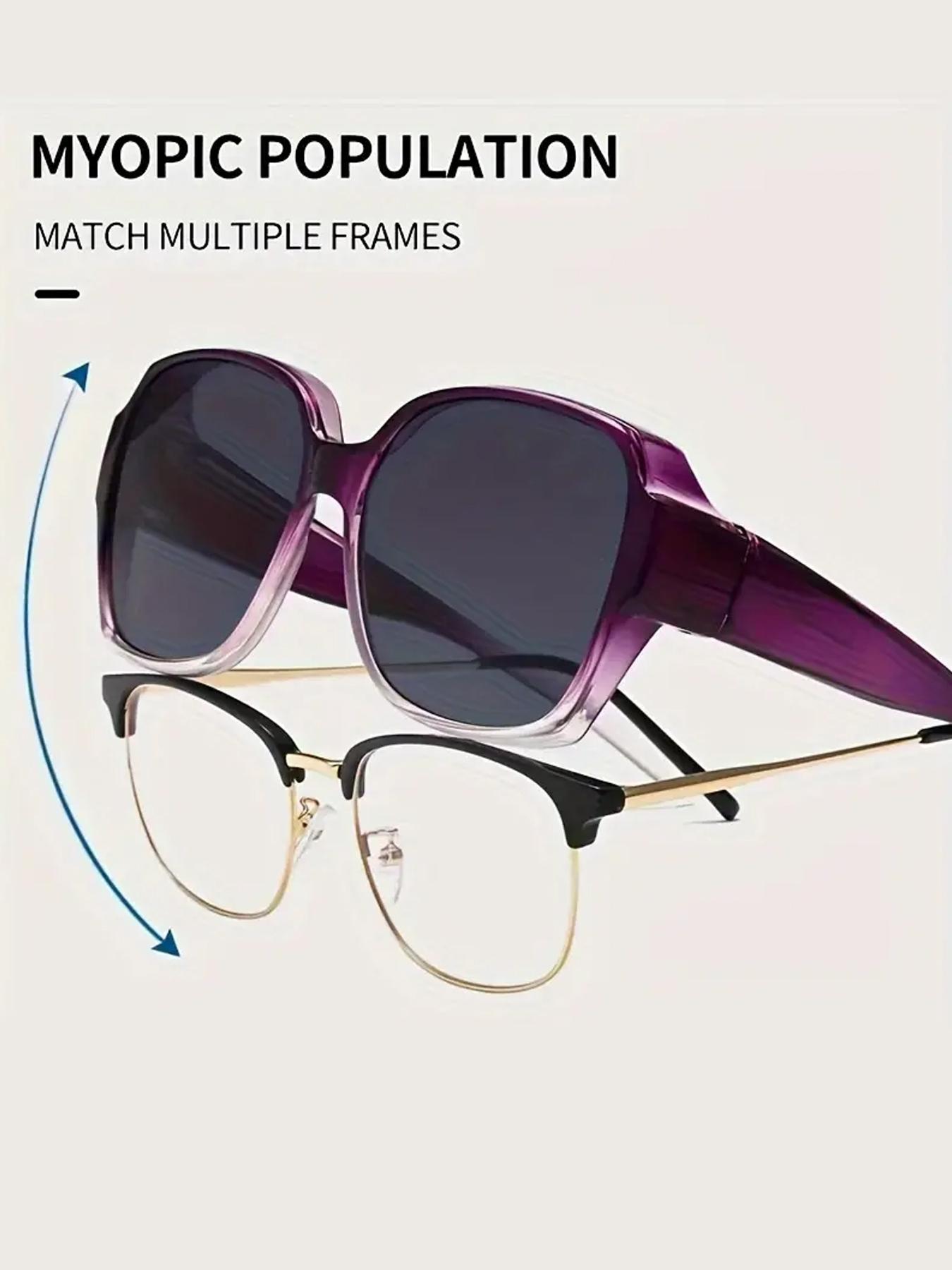 Square Frame Eyeglasses Fit Over Glasses, Trendy Casual UV Protection Sunglasses, Fashionable Frames Sunglasses, Fashion Accessories for Outdoor Activities