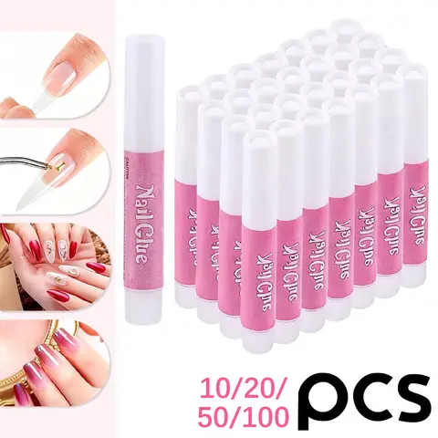 Nail Glue, Super Strong Nail Art Supplies Nail Glue For Acrylic Nails Long Lasting Professional Nail Tip Glue For Press On Nails Bond For Acrylic Nails Adhesive Nail Glue For False Nail Tips 2g/0.07OZ/PCS