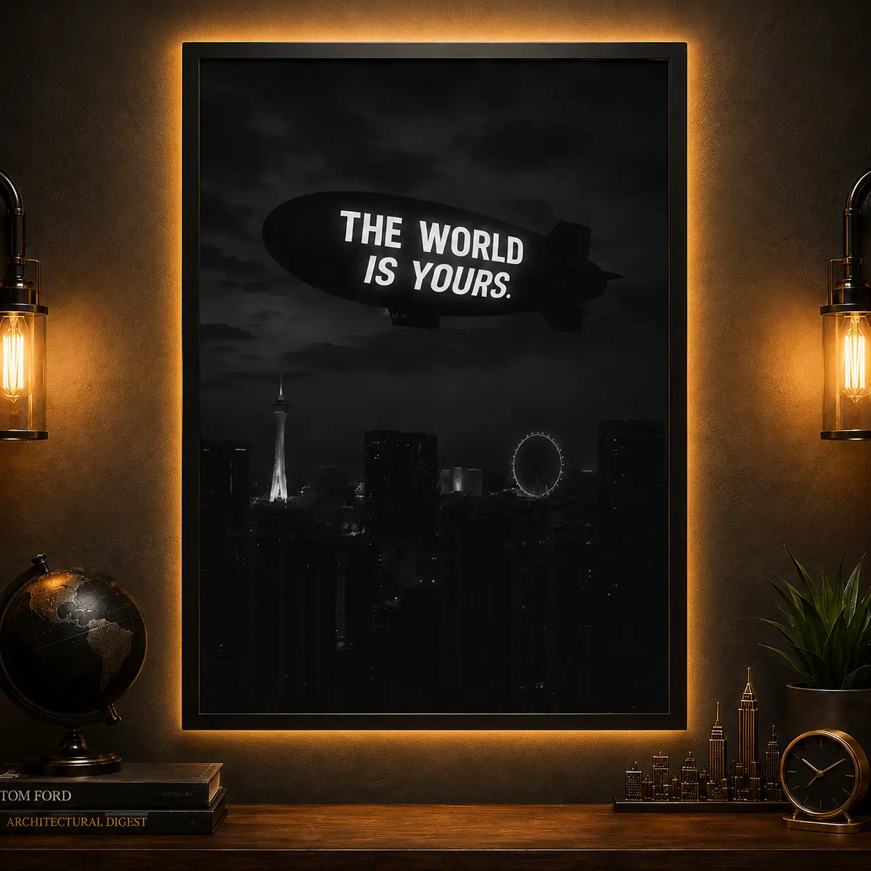 "The World Is Yours" Motivational Poster |   Inspirational Canvas Wall Art for Home, Gym & Office