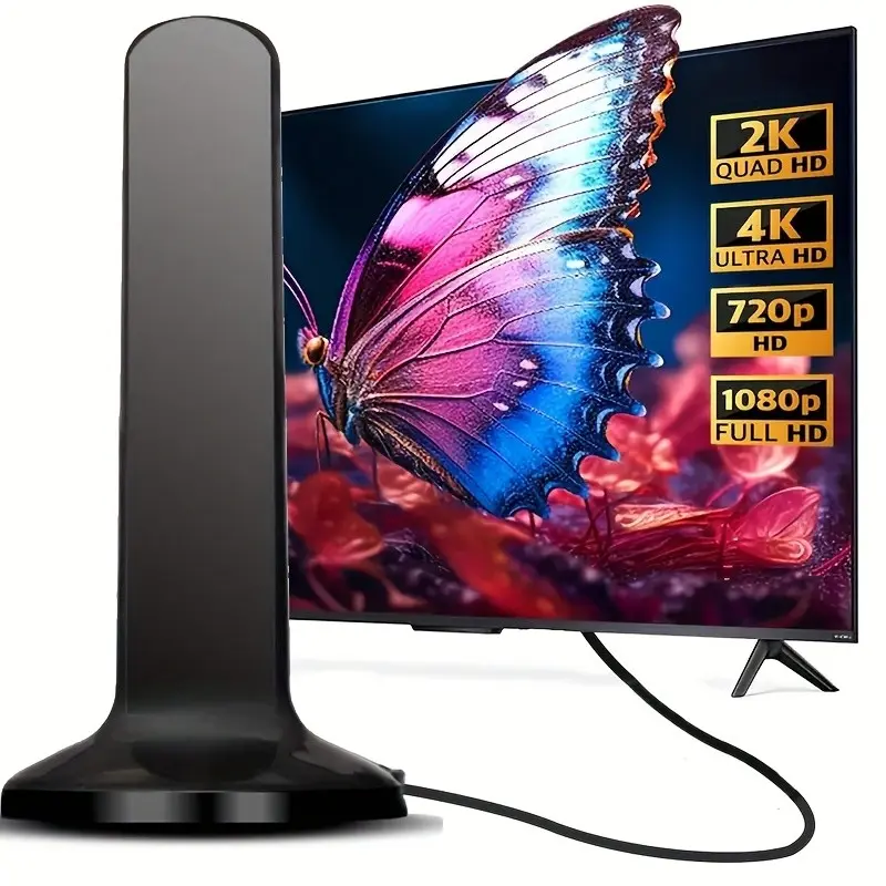 1080P 4K Ultra HD Digital TV Antenna, USB Powered Indoor Signal Booster, 3m Cable, Compatible with Smart & Old Tvs, Perfect Gift
