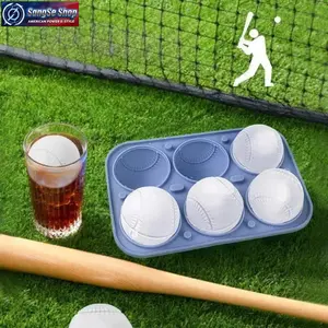 3D Baseball Ice Tray, Food-Grade Silicone Ice Mold, Reusable Easy-Release Ice Cube Maker, Baseball Shape Ice Cubes for Beer, Soda and Party Drinks, Bar Accessories for Home Use, Summervibes Drinkware Gadget for Summer Parties and Outdoor Events