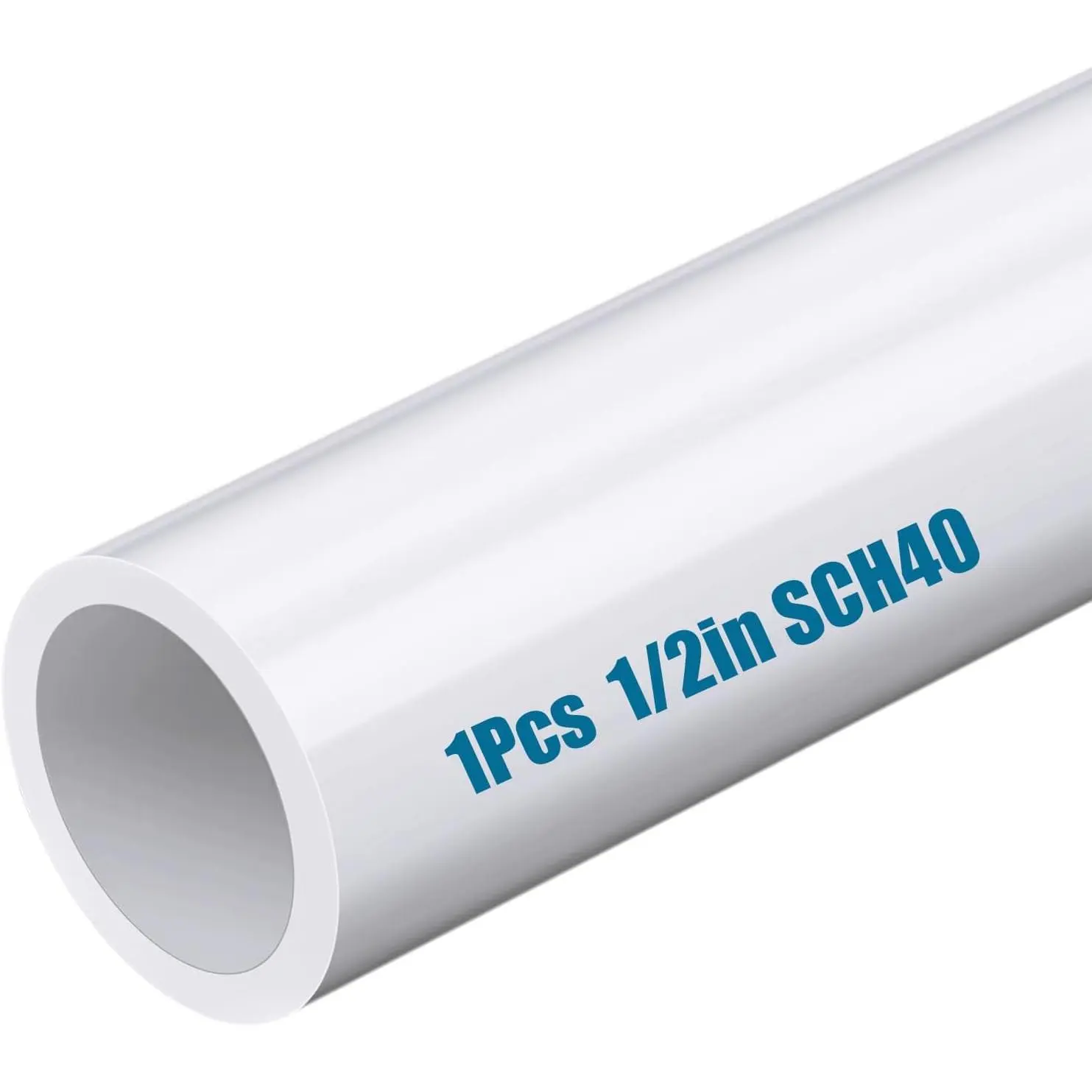 1 count 1/2 Inch PVC Pipe 17long Sch40 Industrial Pipes, White | , Diy, Greenhouse, Garden, Farm, Workshop, Furniture Grade, Plumbing, Heavy Duty