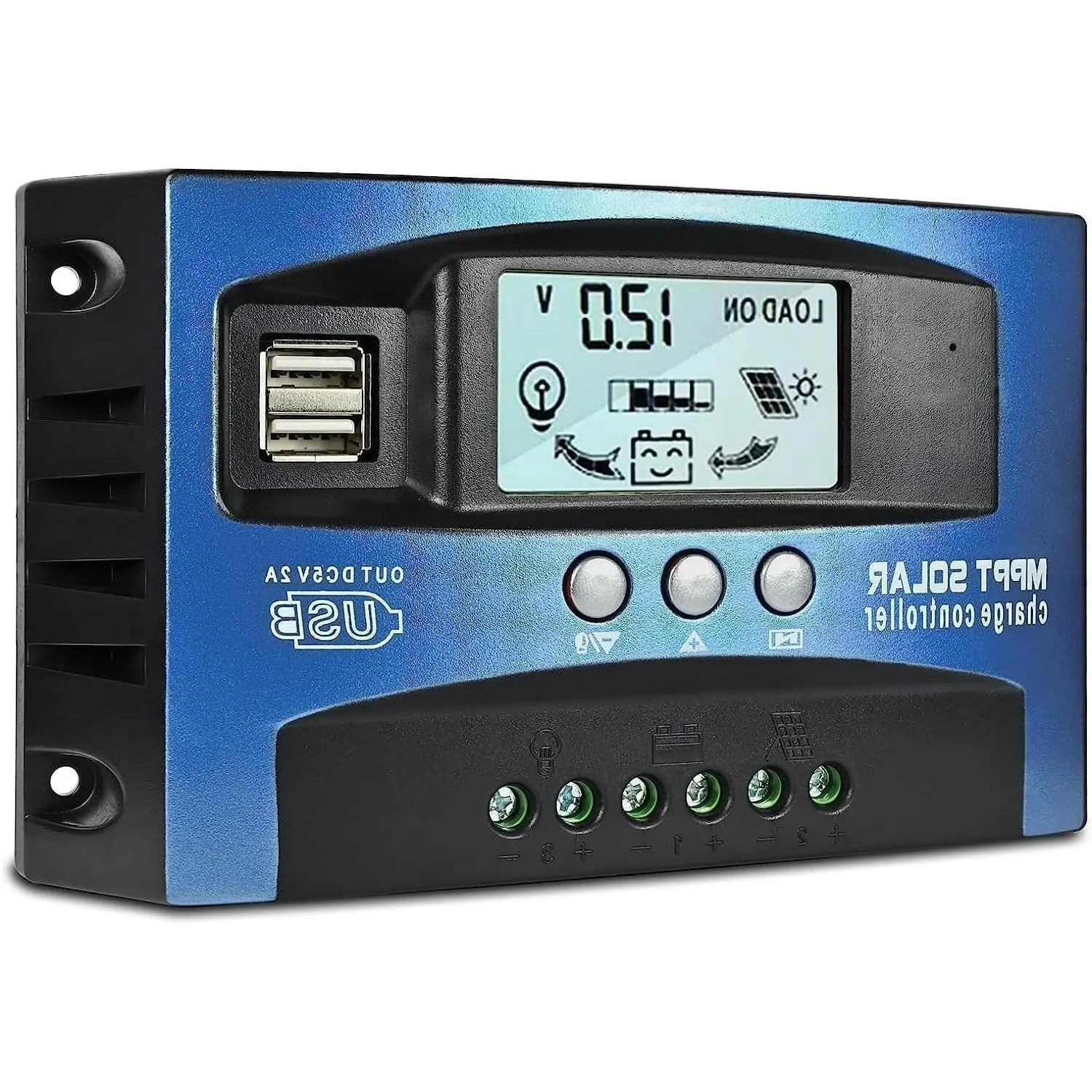 100A MPPT Solar Charge Controller with Auto Parameter LCD DisplayGift