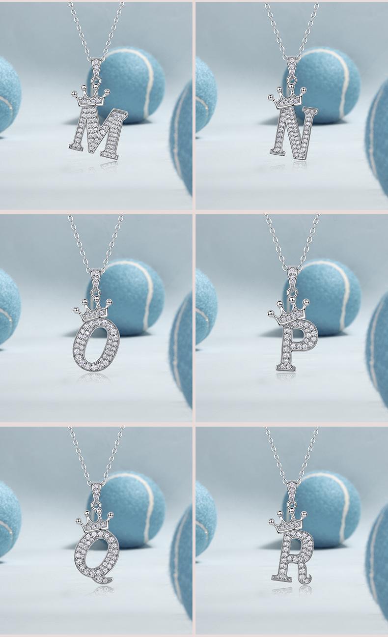 A personalized collarbone necklace with your initials, featuring an S925 sterling silver fashion D-color moissanite pendant, suitable for holiday gifts and everyday wear