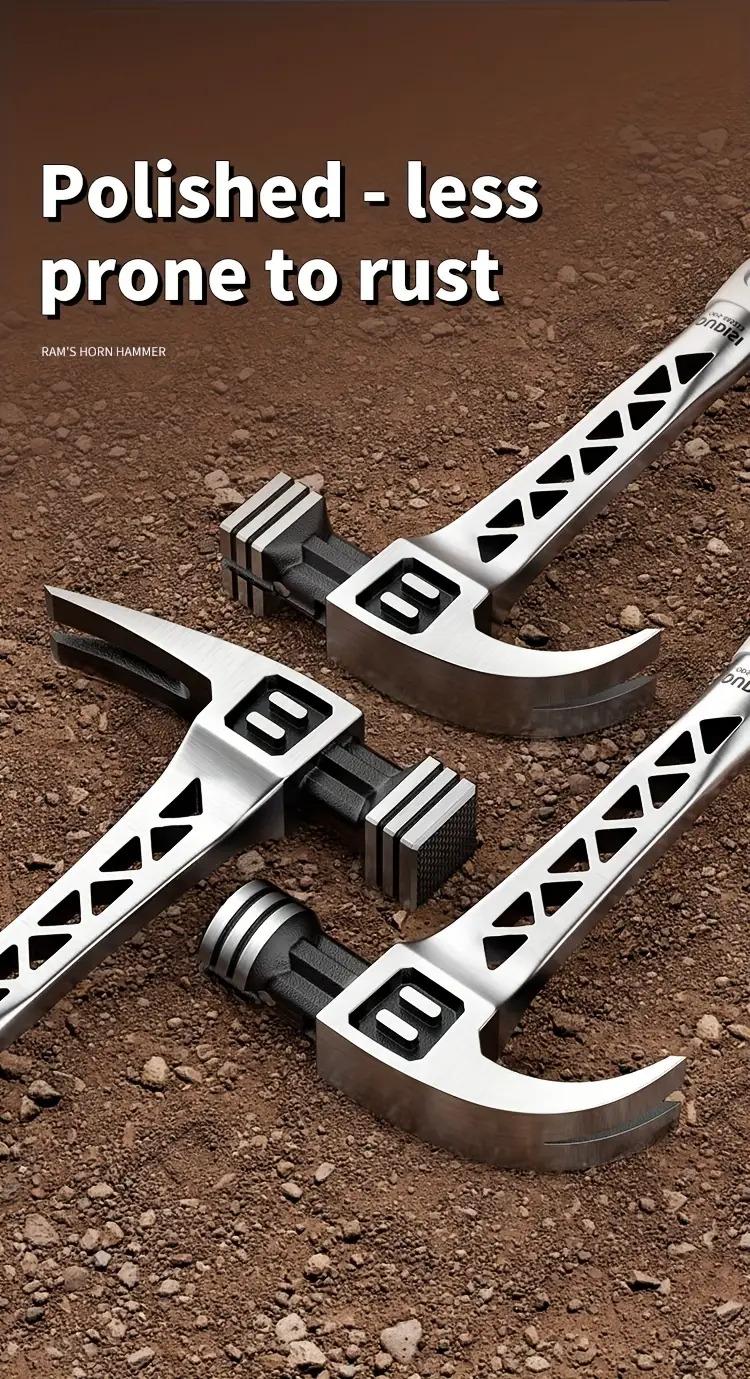 OUDISI Heavy Duty Steel Hammer with Non-Slip TPR Comfort Grip - Multi-Functional Hand Tool for Nails, Carpentry, and Industrial Use, Ergonomic Design, No Batteries Needed, Hammer for Work, Carpentry Accessories, Stylish Metal Surface, Sturdy Structure