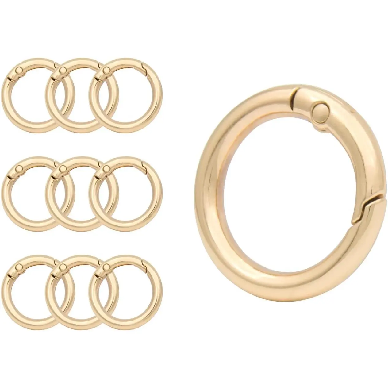Spring O Rings Clip  Metal Round Carabiner Clips Keyrings Snap Hook Buckle Purse Bag Paracord DIY Craft