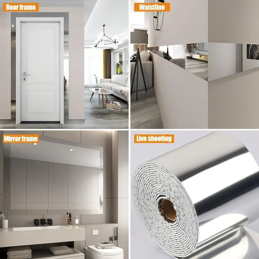 Self-Adhesive Baseboard Wallpaper, Removable DIY Wall Decor Sticker, Easy Installation for Home Decoration, Suitable for Walls and Cabinets