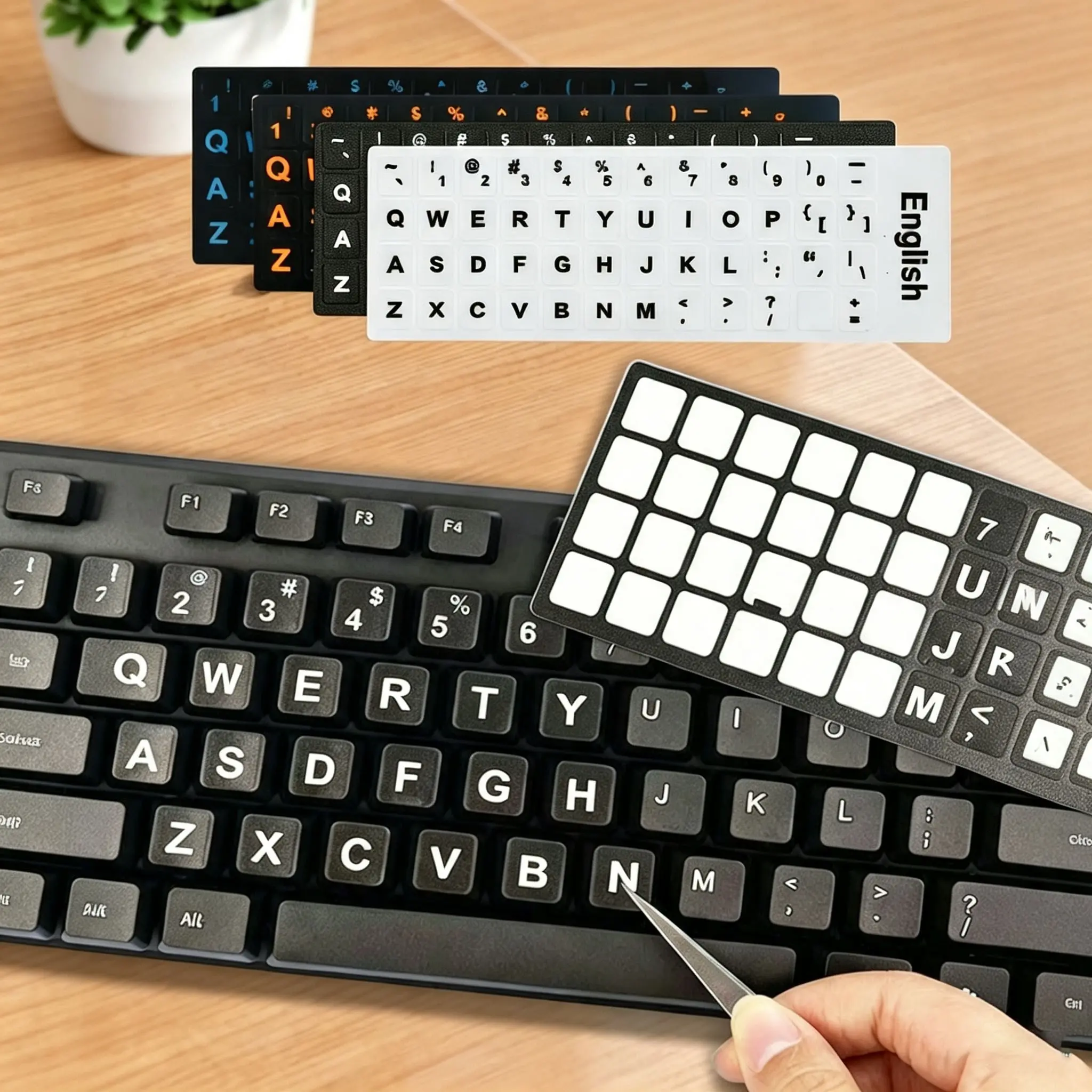 Universal Laptop Keyboard Sticker, Dust-Proof Keyboard Cover, English Label Key Covers, Computer Stickers, Protective Film