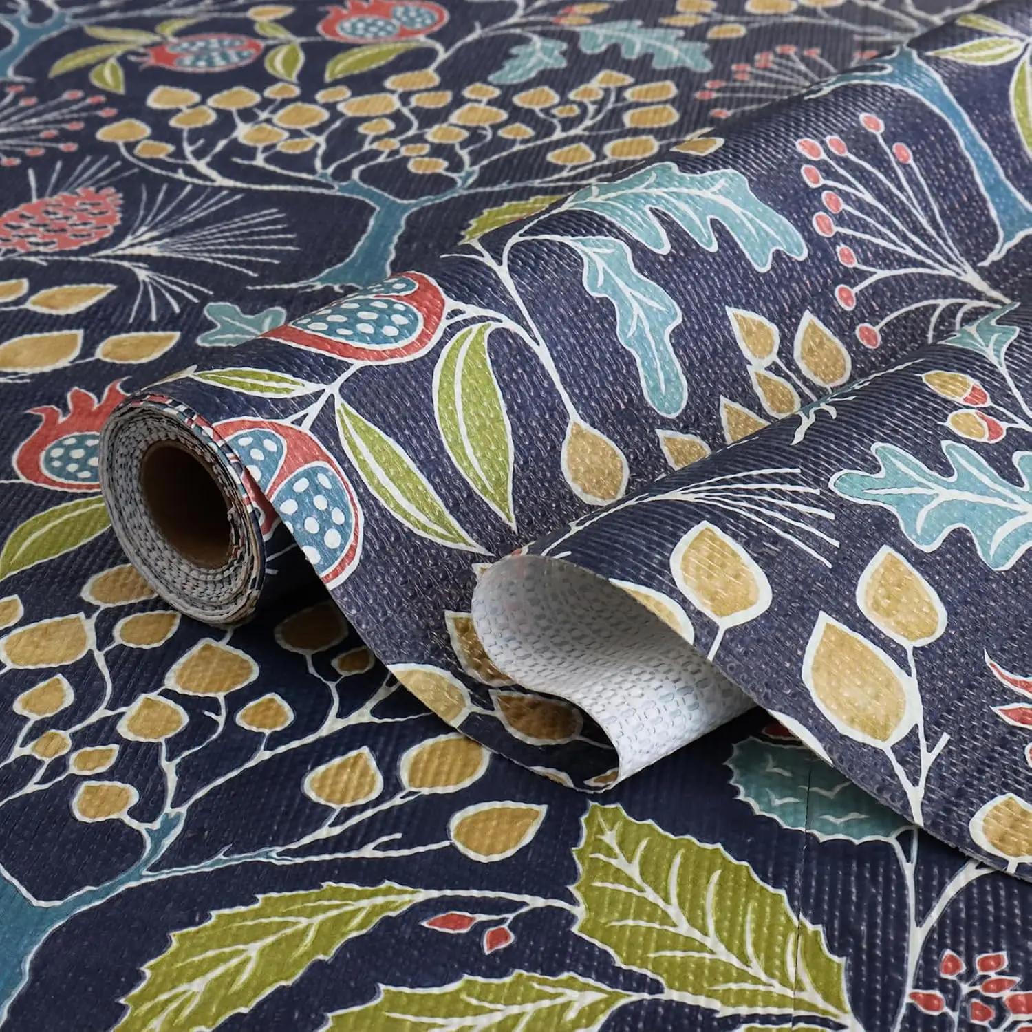 Floral Shelf Liner Non-Adhesive Drawer Liner for Dresser Non-Slip Cabinet Liners for Shelves Blue Flower Shelf Paper  Cupboard Drawer Liners for Kitchen Cabinets 12IN x 10FT