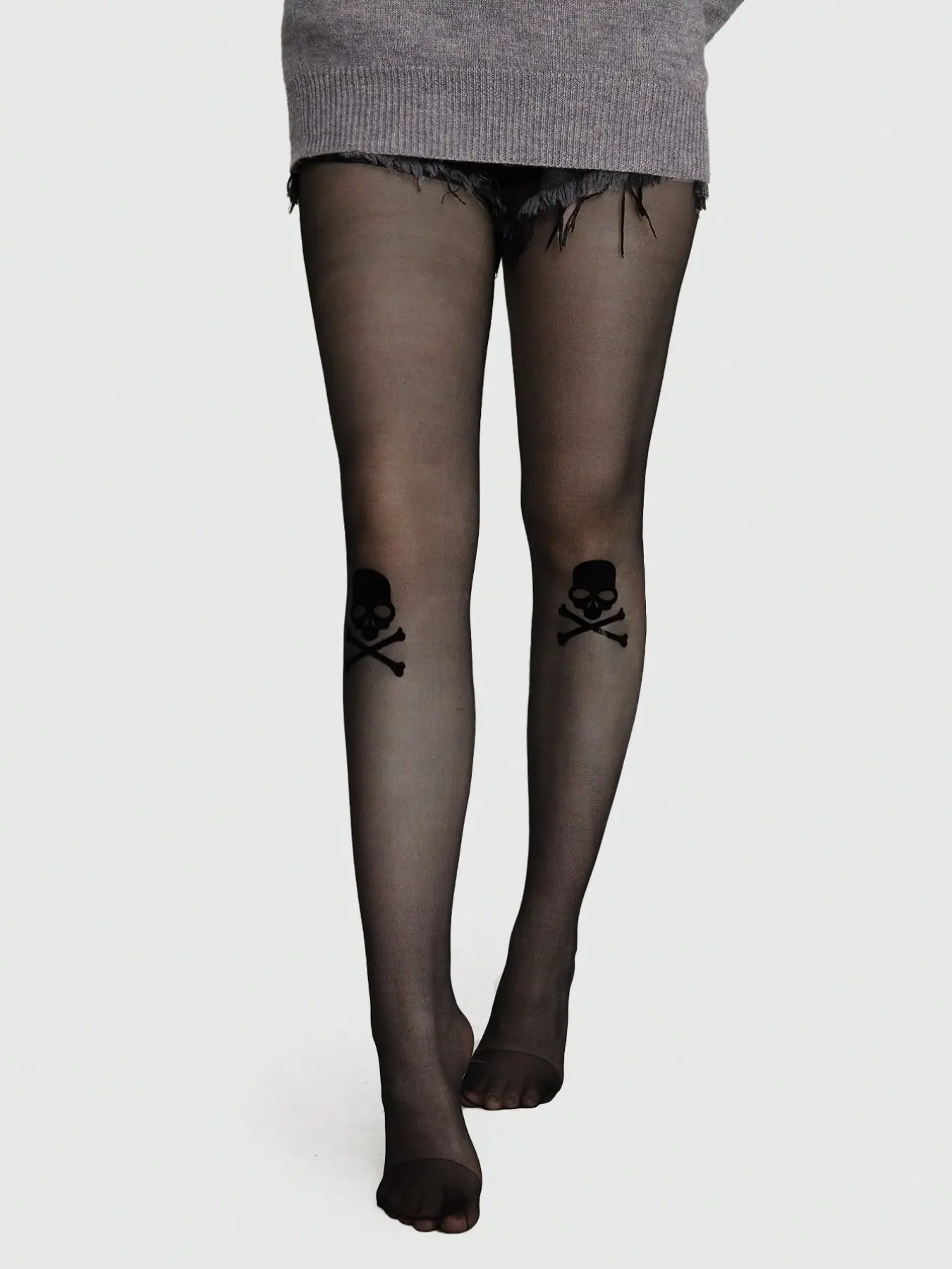 Ultra-Thin Transparent Tattoo Stocking, Plush Butterfly Design, Slimming & Versatile, Pure Desire Style, Girls' Leggings