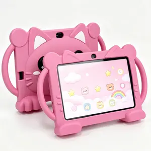 7 inch children's tablet Android 12, parental control tablet, 3000mAh battery, suitable for education and learning tablet for children aged 2 to 7, cute cat model suitable for birthday or holiday gifts for boys or girls