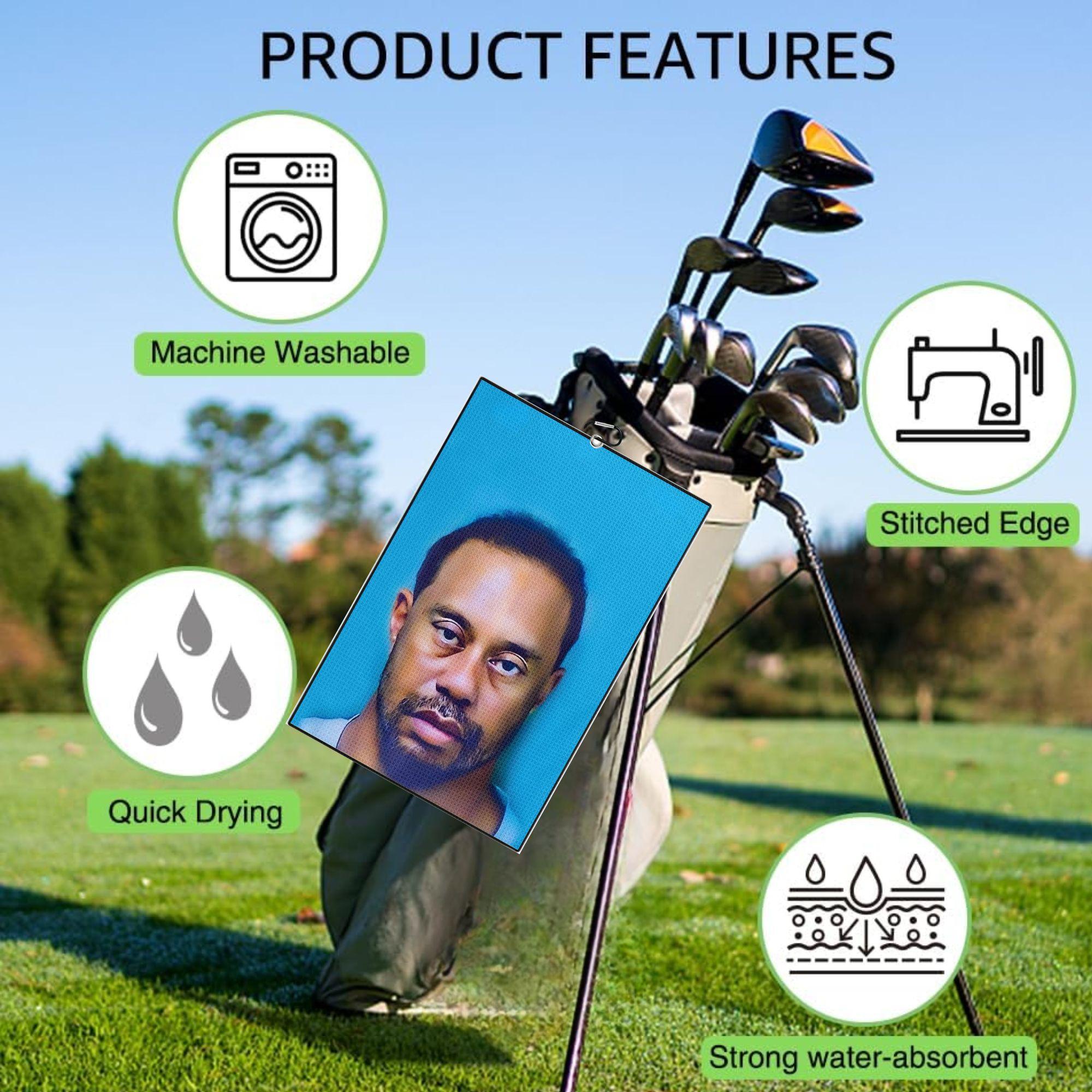 Funny Golf Towel, 4 Counts Printed Golf Towels for Golf Bags for Men & Women, Great Golf Accessories Golf Gift for Men Golfers Dad Boyfriend Husband, Golf Pack