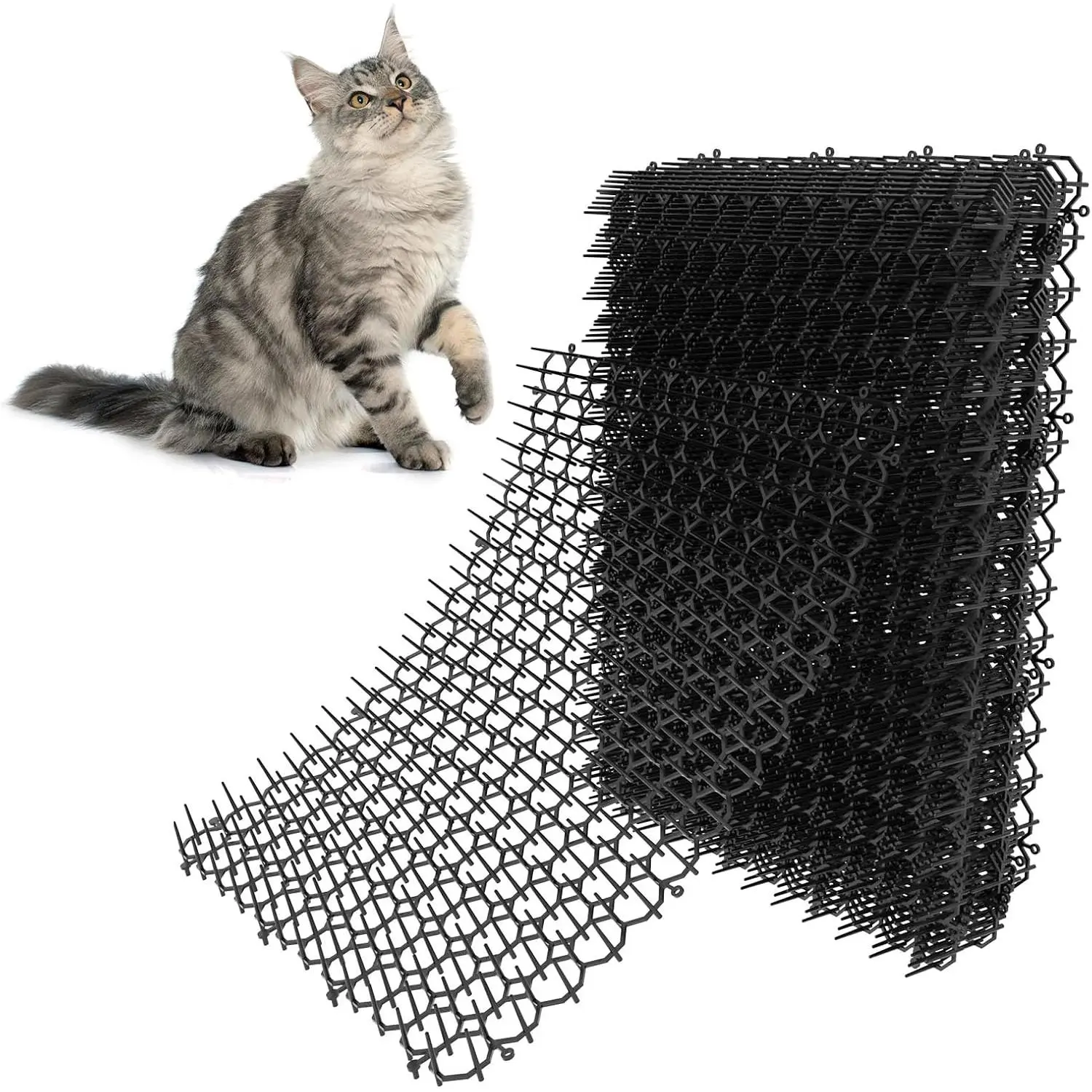 16 x 13 Inch  Scat Mat with Spikes Outdoor/Indoor,  Deterrent Mat(16 Pack)