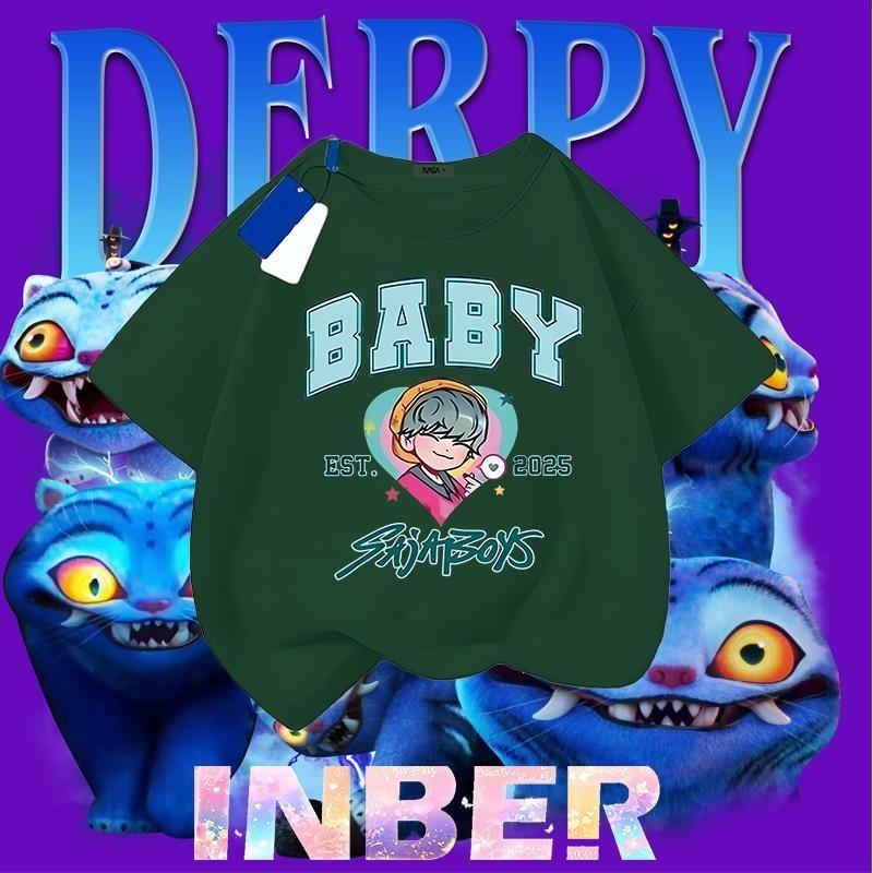 [Kids T-Shirt] Boys & Girls 100% Cotton Short Sleeve Tee – High-Quality Print, Soft Breathable Daily Wear Essential, Comfortable for School, Play & Layering in Winter, Sizes 100-160 (Ages 3-14)