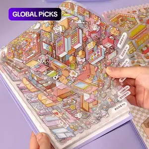 40pcs Miniature Scenic Stickers for Scrapbooking, Cute 3D Visual Cottage Design, Perfect for Journaling and Crafts, Scrapbook Materials