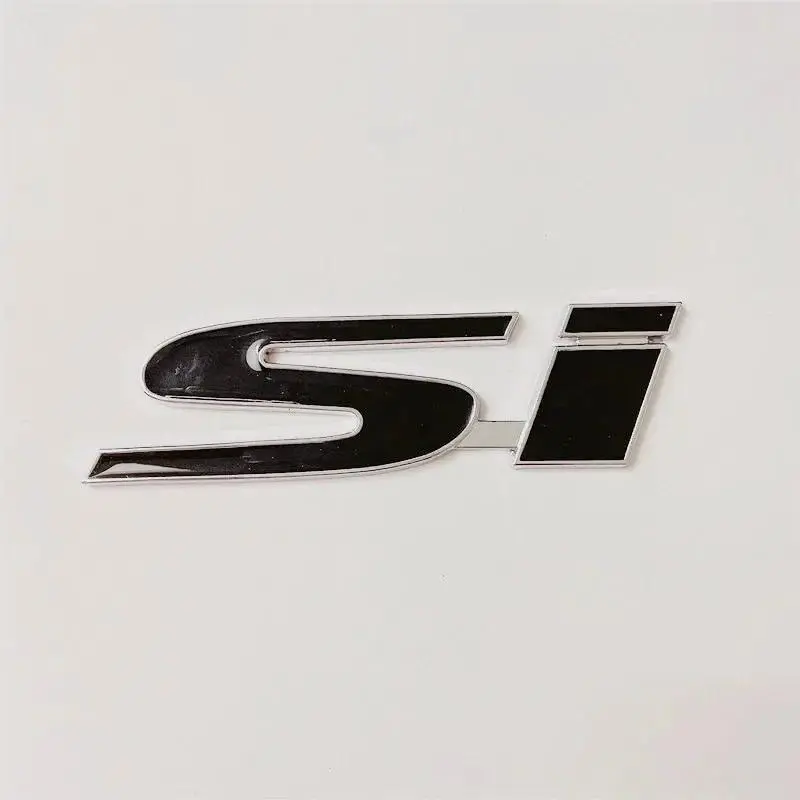 3D Metal SI Logo Rear Trunk Front Grille Auto Badge Chrome Sticker Car Emblem Badge Accessorie For  Civic Accord Automobile