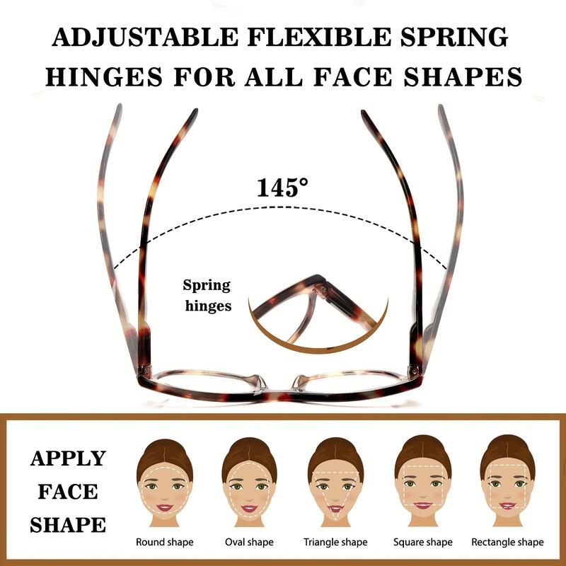 DEAAOK 5-Pack Fashion Reading Glasses Blue Light Glasses for Women with Spring Hinge  Classic Elegant Artistic Eyeglasses