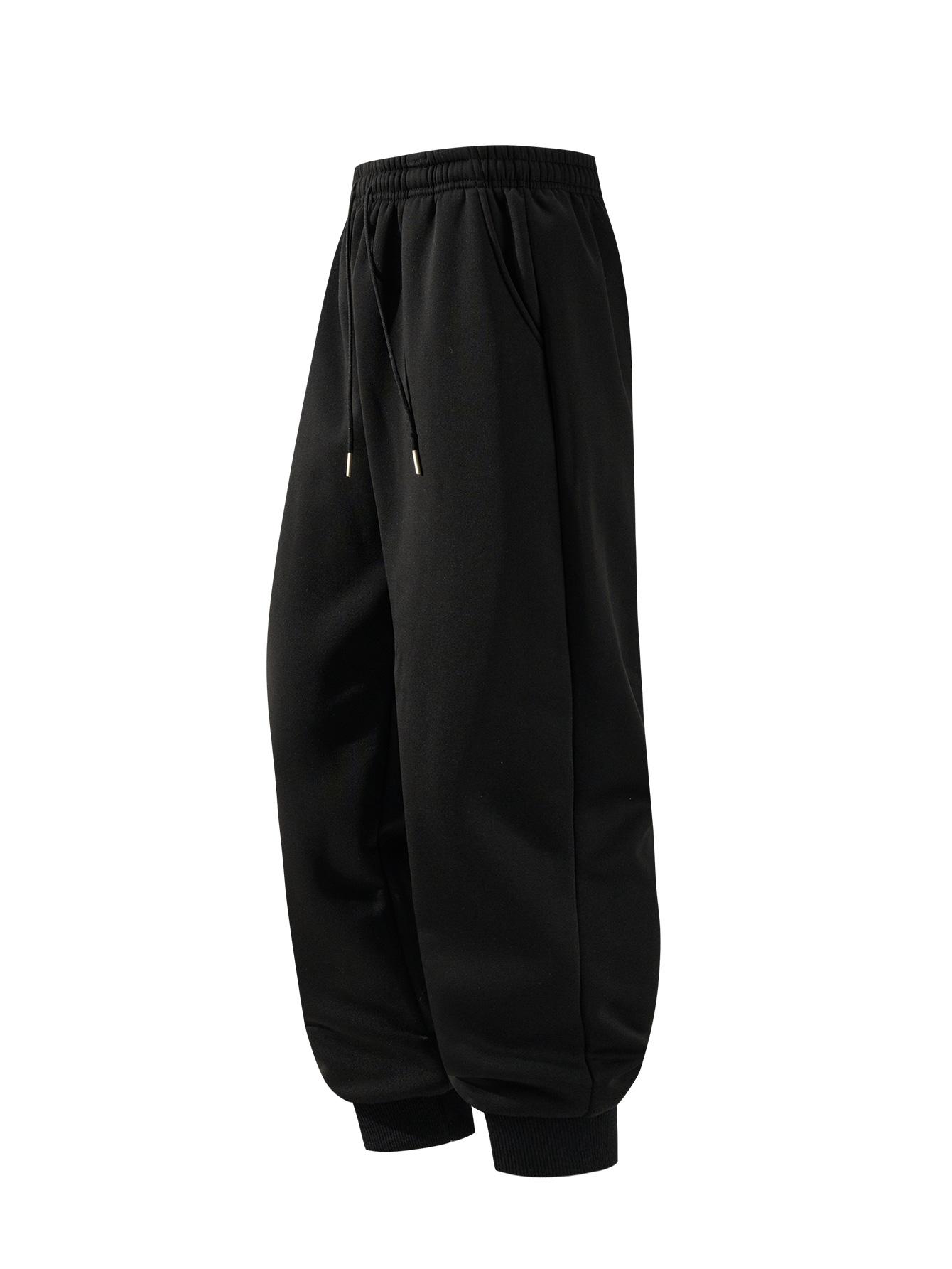 [2 Pack Solid Color Joggers] Men's Ankle-Length Sports Pants for All Seasons - Comfortable & Versatile Workout Running Sweatpants in Black Grey Beige & Dark Grey Two-Piece Set of Solid Color Sports Pants Made from Durable Polyester Fibers