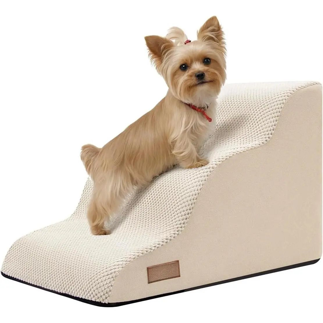 Stairs for Small Dogs,3 Step  Ramp for Couch,Non-Slip Steps |  stairs help small dogs, old cats, and puppies  couches and chairs easily, durable indoor  steps,15.4" H,Beige
