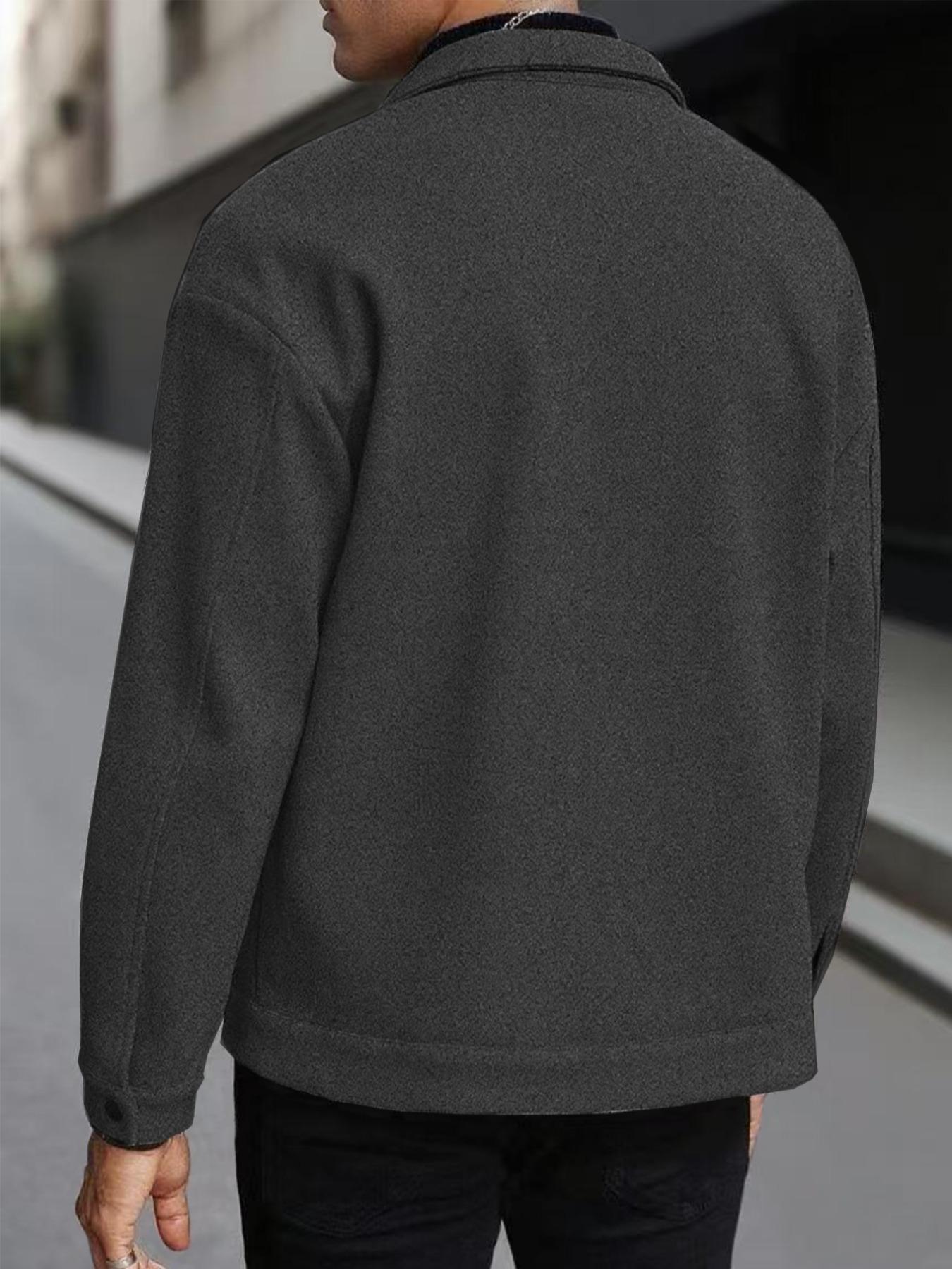 Men's Casual Wool Blend Jacket Coat, Stylish and Versatile Design for Both Casual and Formal Occasions, Perfect for All Seasons